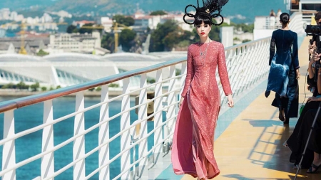 Supermodel Jessica Minh Anh Transforms Luxurious Cruise Ship Into Ocean Catwalk